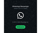 Uma tela inicial com um fundo verde movimentado e o logotipo do WhatsApp mencionando o número da última versão beta. (Fonte da imagem: @WABetaInfo no X)