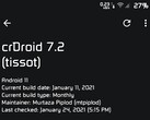 Android 11 (via crDroid 7.2 ROM) em Xiaomi Mi A1 (Fonte: Própria)