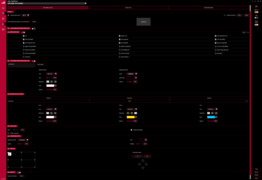 Página de configurações do OSD