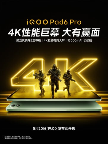 O iQoo Pad 6 Pro apresenta uma tela