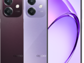 O smartphone Oppo A5i vem nas cores roxo estrelado e vermelho nebulosa (Fonte da imagem: Oppo)