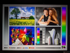 Ângulos de visualização IPS amplos. As cores e o contraste se degradam mais rapidamente em comparação com o mini-LED