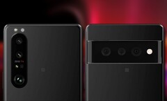 Um novo carro-chefe da Sony Xperia poderia vir com um sensor de 50 MP tipo Google Pixel 6 - mas talvez com um design diferente. (Fonte de imagem: Sony/FrontPageTech - editado)