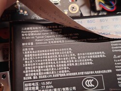 Especificações da bateria