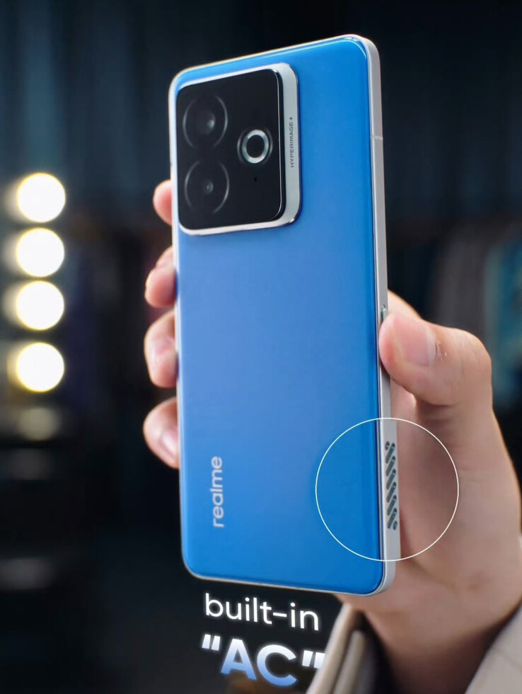 O atual protótipo de "AC embutido" da Realme. (Fonte: Digital Chat Station via Weibo)