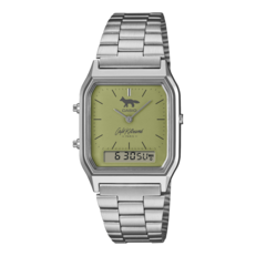 Casio AQ-230ECK-3A com mostrador na cor verde matcha.