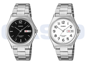 O Casio MTP-1440DJ-1AJF com mostrador preto e o MTP-1440DJ-7BJF com mostrador branco.