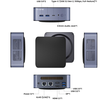 Portas de conectividade do N-one NPC Pro+ (Fonte da imagem: N-one)