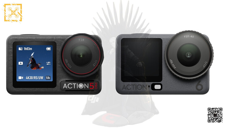 O DJI Osmo Action 5 Pro e o Osmo Action 6, da esquerda para a direita. (Fonte da imagem: via Igor Bogdanov)
