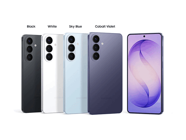 O Galaxy S26 está disponível em seis cores, quatro das quais são vendidas por todos os varejistas.