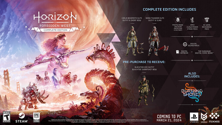 Benefícios de pré-encomenda do Horizon Forbidden West (imagem via Sony)