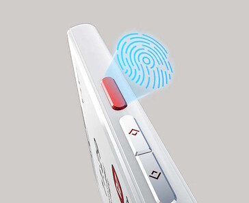 Um sensor de impressão digital está a bordo