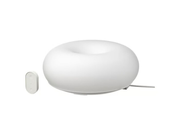 A luminária de mesa/parede Varmblixt LED, com regulagem inteligente/ cor de vidro branca e espectro branco, 30 cm. (Fonte da imagem: IKEA)