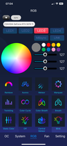 Configurações RGB