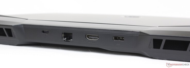 Atrás: Thunderbolt 4 + DisplayPort, RJ45-LAN, HDMI 2.0, adaptador AC