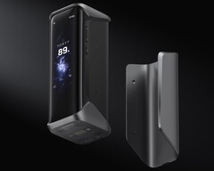 O Rapid Pro X Power Bank tem uma tela grande e suporte para acessórios removíveis. (Fonte da imagem: EcoFlow)