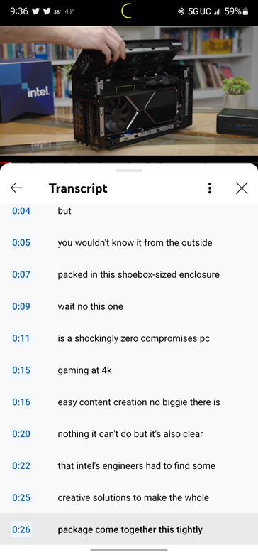 Como os controles de transcrição podem funcionar no YouTube para Android. (Fonte: Android Polícia)