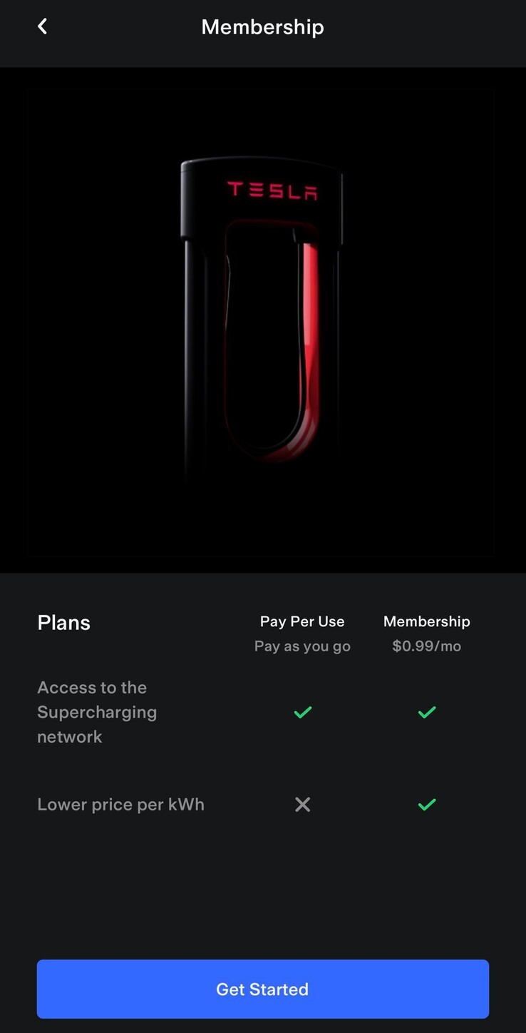 Opções de assinatura do Tesla Supercharger com vazamento