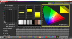 CalMAN ColorChecker (Perfil: P3, Espaço de cor alvo: P3)