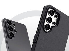 Renderização não oficial do Galaxy S26 Ultra (esquerda) e um estojo estilo livro (direita). (Fonte da imagem: Tarun Vats on X, editado)