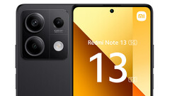 O Redmi Note 13 5G na cor &quot;Graphite Black&quot;. (Fonte da imagem: Aldi Talk)