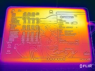 Temperaturas da superfície do teste de estresse (frente)