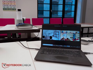 Boa qualidade de imagem (metade direita da tela do laptop)