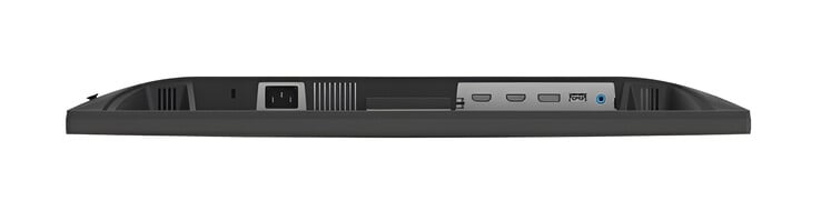 As opções de entrada incluem uma porta DisplayPort e duas portas HDMI.