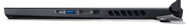 Lado direito: USB 3.2 Gen 2 (Tipo-C), USB 3.2 Gen 1 (Tipo-A), HDMI, Mini DisplayPort