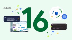 O logotipo do Android 16 usado para a cobertura do lançamento do Android 16 QPR3 Beta