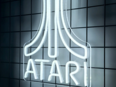 Um letreiro de LED branco neon com o logotipo da Atari (fonte da imagem: Atari)