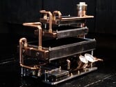 Os tubos de cobre e os medidores de pressão dão ao PC da Billet Labs um visual steampunk.