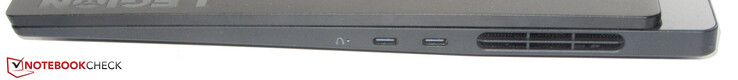 Lado direito: 2x USB 3.2 Gen 2 (Tipo-C; Fornecimento de energia, DisplayPort)