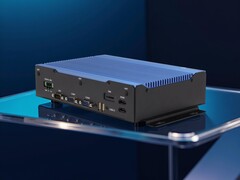 The new rugged, fanless mini PC from Aaeon sports an impressive five RJ45 networking ports. (Image source: Aaeon, edited)