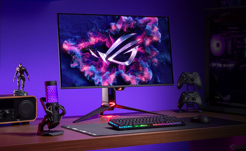 O ROG Swift OLED PG32UCDMR. (Fonte da imagem: Asus)