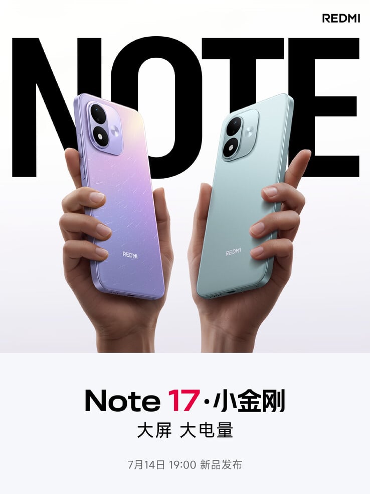 Imagens promocionais oficiais do Redmi Note 17.