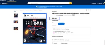 PS5 Miles Morales por US$21,88. (Fonte da imagem: Walmart)