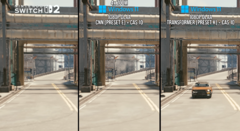 Uma comparação lado a lado dos modelos que executam o Cyberpunk 2077 (fonte da imagem: Digital Foundry YT)
