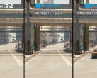 Uma comparação lado a lado dos modelos que executam o Cyberpunk 2077 (fonte da imagem: Digital Foundry YT)