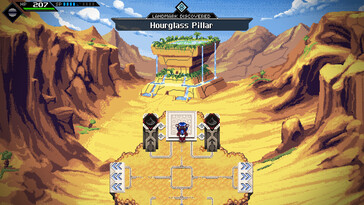Uma imagem mostrando um monumento em CrossCode.