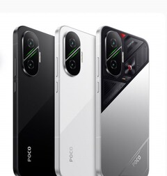 O Poco F7 em suas três opções de cores. (Fonte: Mukul Sharma)