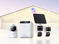 Os produtos Ugreen AIoT já estão disponíveis para pré-venda. Na foto: a linha de produtos com câmeras inteligentes e o hub de IA HA100.