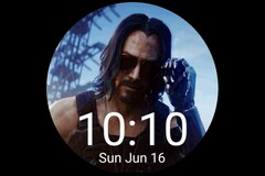 Os fãs já estão criando conceitos de smartwatch com Cyberpunk 2077 e Keanu Reeves. (Fonte de imagem: Watchmaker/Zanderdia)