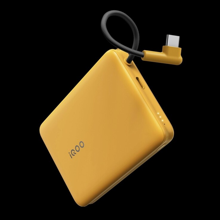 O iQOO 33W Power Bank com cabo embutido de 10000mAh. (Fonte da imagem: vivo)