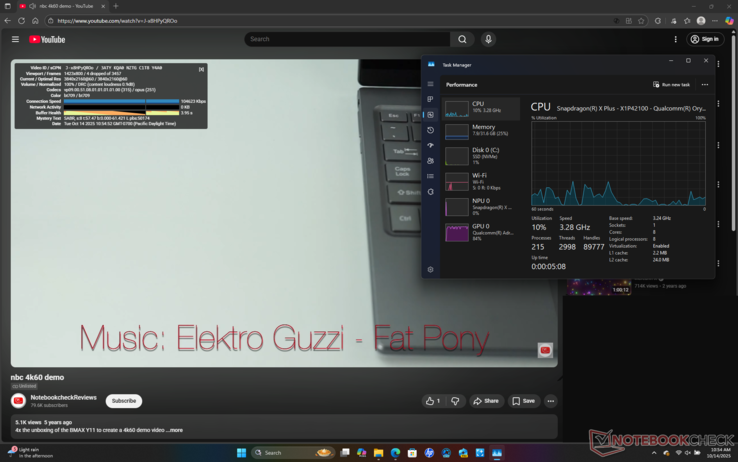 Reprodução suave de vídeo 4K60 com apenas 4 quadros perdidos registrados durante o início do teste