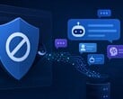 Ilustração de um bloqueador de anúncios que grava secretamente mensagens de chat de IA