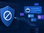 Ilustração de um bloqueador de anúncios que grava secretamente mensagens de chat de IA