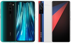 A Redmi Note 8 Pro e o iQOO 5 Pro são os campeões do orçamento e do preço-desempenho da bandeira. (Fonte da imagem: Xiaomi/Vivo - editado)