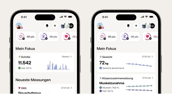 O aplicativo Withings agora coloca métricas importantes em foco. (Fonte da imagem: Withings)