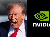 Presidente Donald Trump e Nvidia (Fonte da imagem: Brendan McDermid, Reuters, e Nvidia; editado)